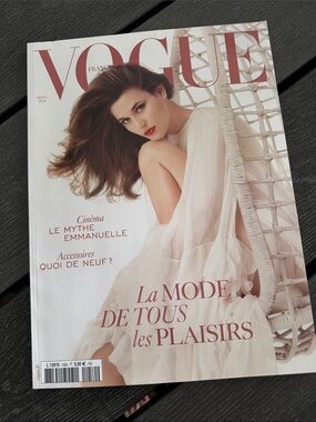 Vogue France Cover — Blush Pink & Cream Editorial FRENCH from Paris